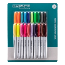 Classmates Permanent Marker - Assorted - Pack of 20